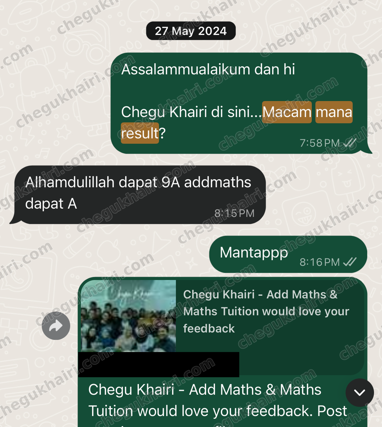 SPM 2023 - 9A overall, with an A in Add Maths.