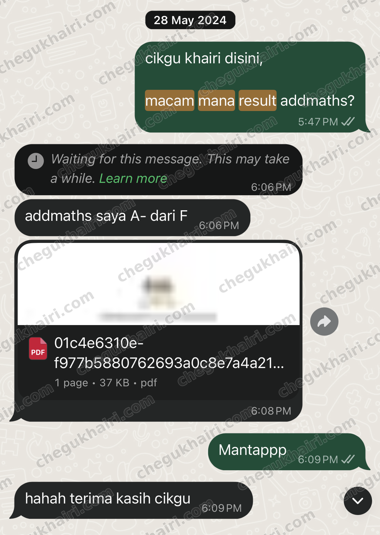 SPM 2023 - Add Maths A-, up from a fail.