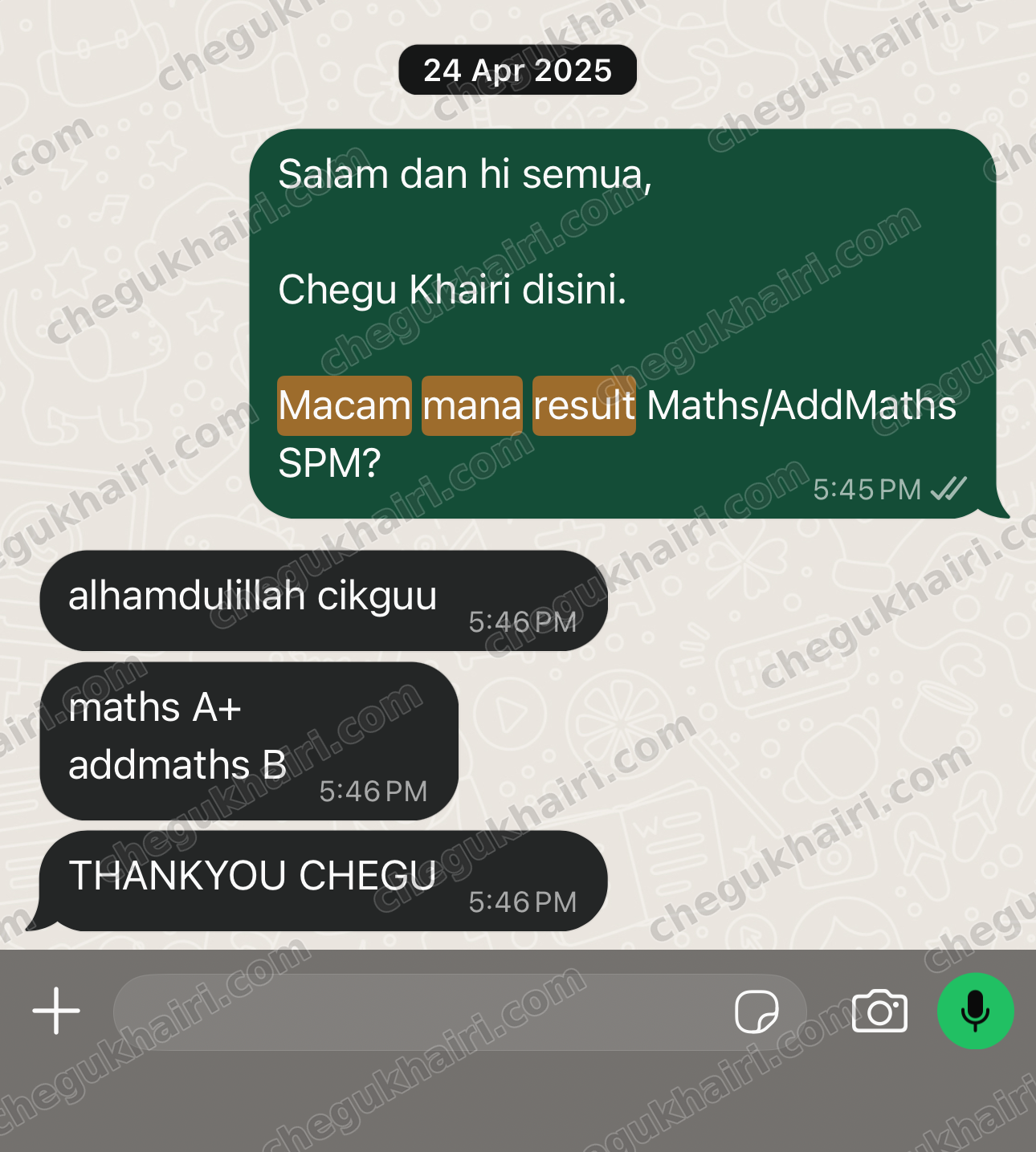 SPM 2024 - Mathematics A+ and Add Maths B.