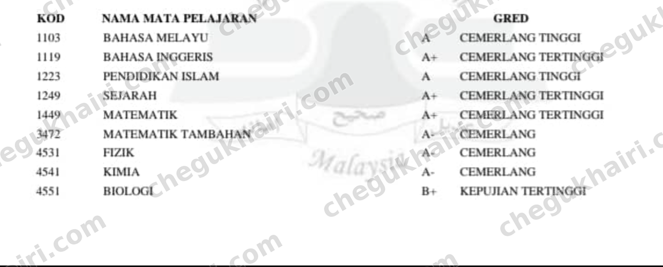 SPM 2024 - SPM result slip: A- in Add Maths and A+ in Mathematics.