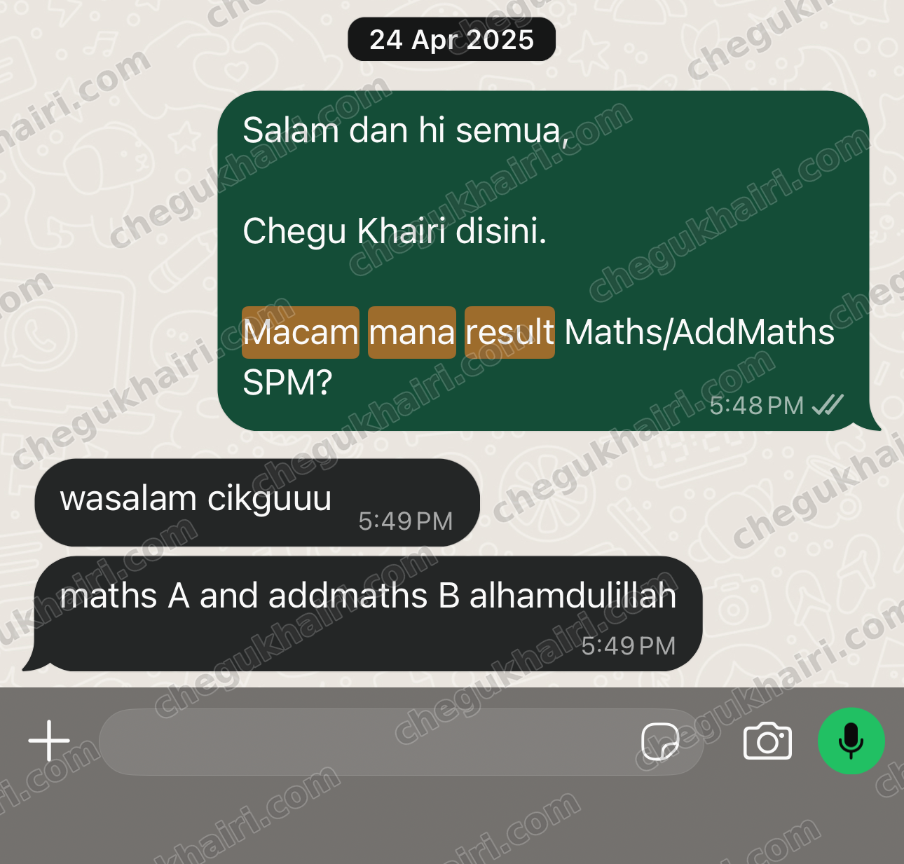 SPM 2024 - Mathematics A and Add Maths B.