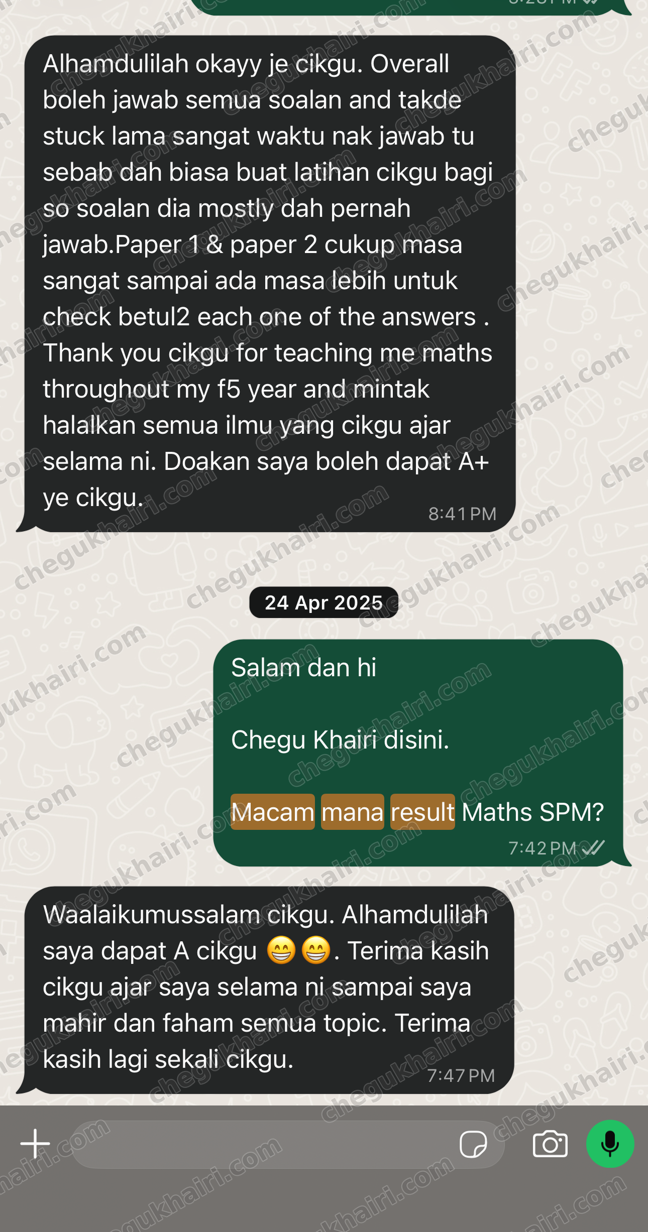 SPM 2024 - A in Mathematics, with time left in both papers to check every answer.