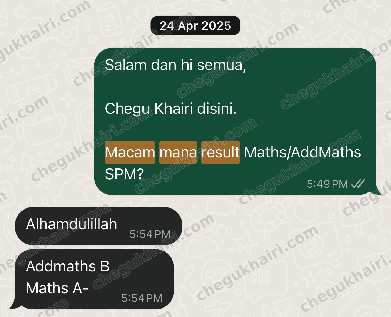 SPM 2024 - Mathematics A- and Add Maths B.