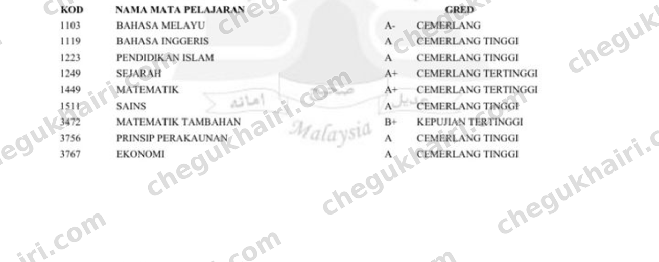 SPM 2025 - SPM result slip: A+ in Mathematics and B+ in Add Maths.